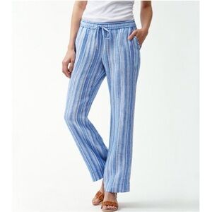 Tommy Bahama Blue and White Striped Straight Leg Pants